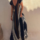Shannon Bohemian Aztec Print Maxi Dress