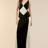 Black Ivory Contrast Maxi Dress