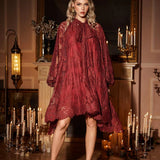 Floral Lace Long-Sleeve Dress (Including inner dress)