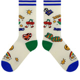 Cute Cartoon Pattern Color Block Socks
