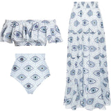 Ruffle Bandeau Evil Eye Bikini Set