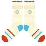 Cartoon Little Red Flower Striped Socks