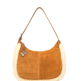 Shearling Crescent Hobo Shoulder Bag
