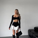 Sexy Paneled Mini Skirt