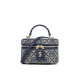 Jacquard Star Embellished Top Handle Bag