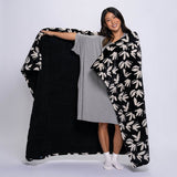 Black Floral Blanket