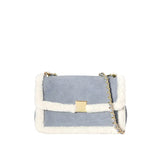 Vintage Shearling Leather Shoulder Crossbody Bag
