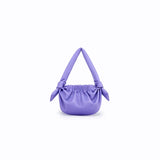 Leather Cloud Bag with Bow Detail