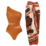 One-Shoulder Monokini Swimsuit Set