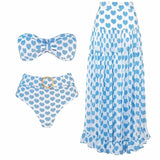 Heart Print Skirted Bikini Vacation Set