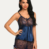 Lace Cami and Shorts Satin Sets
