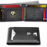 Men's Slim Leather RFID Blocking Wallet - Minimalist Carbon Fiber Bifold