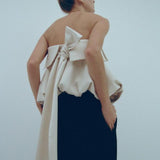 Puff-Shaped Bow-Tail Tube Top