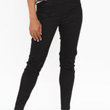 Laia Black Cotton Stretch Pants