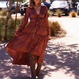 Satin Tiered Maxi Dress