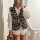 Leopard Print And Bow Waistcoat