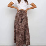 Brown Leopard Print Maxi Skirts