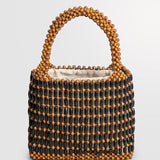 Handwoven Wooden Bead Square Bag