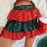 Holiday Happy Red Sequin Skirt