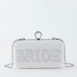 Bride To Be Sequin Clutch - White/Silver