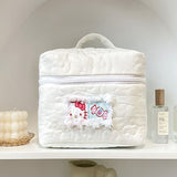 Stitched Floral Makeup Bag