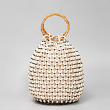 Handcrafted Wooden Bead Barrel Bag