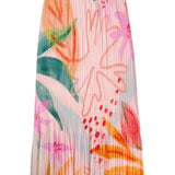 Slim printed pleated A skirt