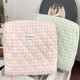 Powder Green Grid Makeup Bag
