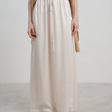 French Satin High-Waist Skirt