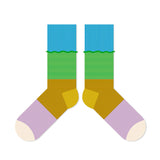 Wavy Edge Colorful Striped Cotton Socks