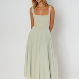 Trinity - Elegant Solid Sleeveless A-Line Midi Dress