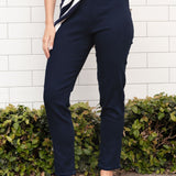 Callie Navy Cotton Stretch Pants