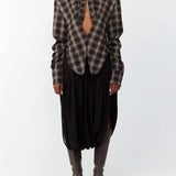 Kafra Brown Plaid Blouse