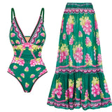 Deep V Cami Maxi Dress Swimsuit Set