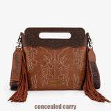 Wrangler Tooled Fringe Crossbody Bag