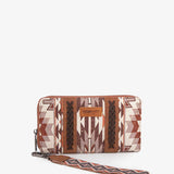 Wrangler Aztec Print Whipstitch Canvas Wallet