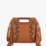 Wrangler Top Handle Embroidered Fringe Tote Bag
