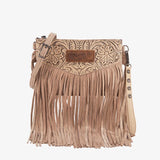 Wrangler Vintage Floral Western Fringe Crossbody Bag