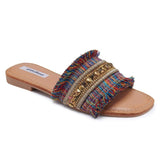 Belinda Metal Decored Flat Sandals