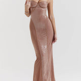 Strappy Sequin Maxi Dress
