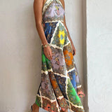 Paisley Satin Floral Maxi Dress