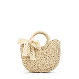 Woven Beach-Style Mini Basket Shoulder Bag