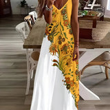 Bohemian Casual Dress – Artistic Spaghetti Strap Maxi for Relaxed Days
