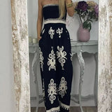Sexy Printed Chest Wrap Jumpsuit Feminine