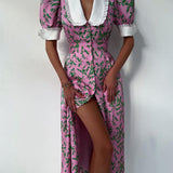Elegant Doll Collar Fashion Mid-Length Dress