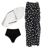 Bikini Set with Polka Dot Wrap Skirt