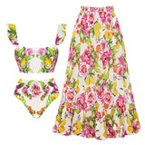 Floral Print High-Waist Bikini Set