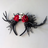 Halloween Flower Antler Headband Crown
