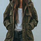 Vintage Casual Hooded Windproof Multi-pocket Work Jacket