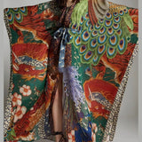 Phoenix Printed With Belt Kimono